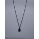 Necklace black silver with red zircon gem Neckless