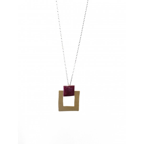Κολιέ ορείχαλκος με σμάλτο Neckless