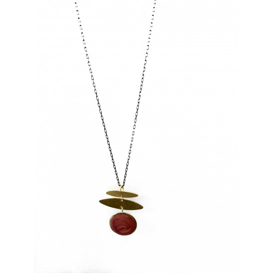 Κολιέ ορείχαλκος με σμάλτο Neckless