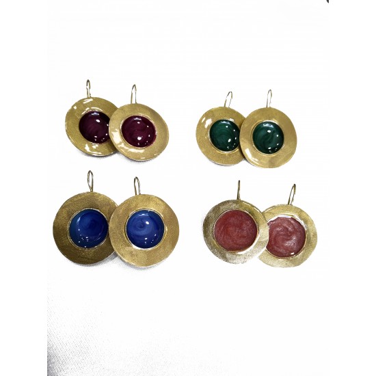 Σκουλαρίκια ορείχαλκος με σμάλτο Earrings