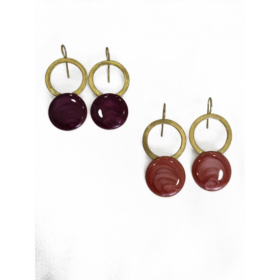 Σκουλαρίκια ορείχαλκος με σμάλτο Earrings