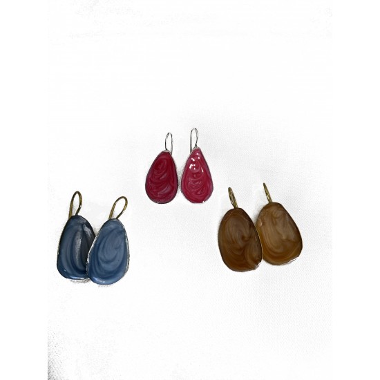 Σκουλαρίκια ορείχαλκος με σμάλτο Earrings