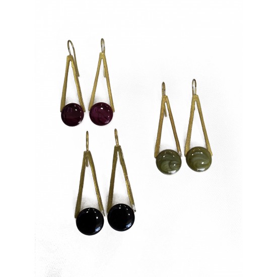 Σκουλαρίκια ορείχαλκος με σμάλτο Earrings