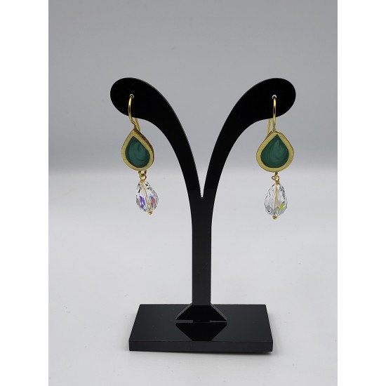 Small tear drop earrings with crystals jdc-002