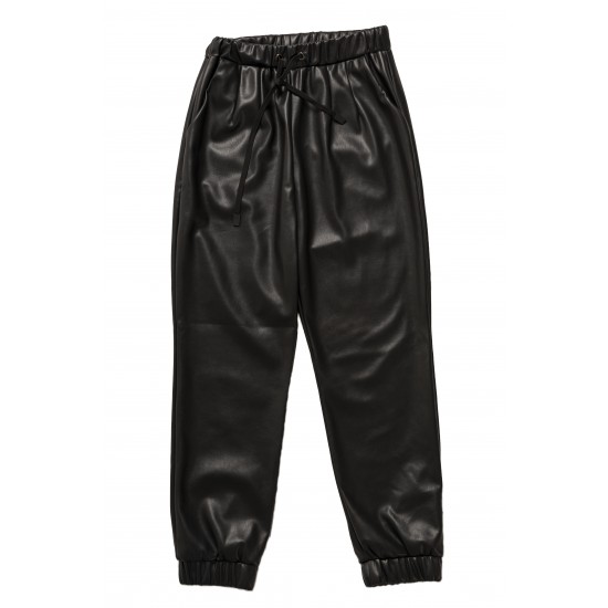 Eco-Leather Jogger Pants Trousers
