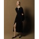 Long Pleated Dress with Buttons Dresses