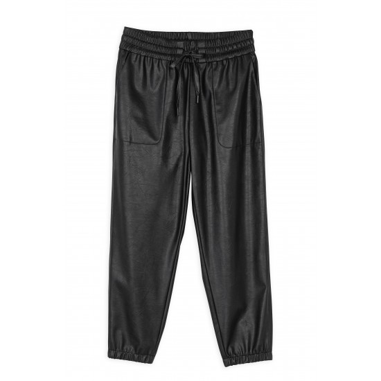 Philosophy leather jogger pants BLACK Trousers