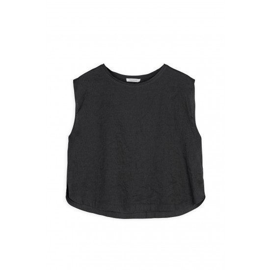 Linen Cropped Top Shirts