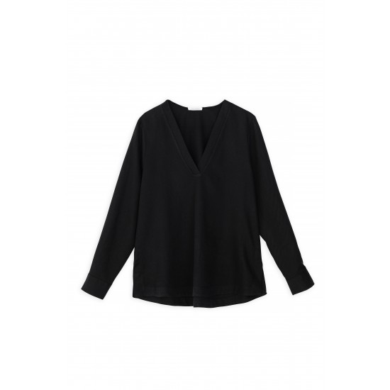 Lyocell “V” Neck Top Shirts