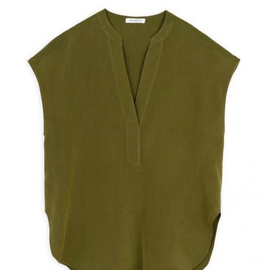 Cupro Modal Short Sleeve Blouse Shirts