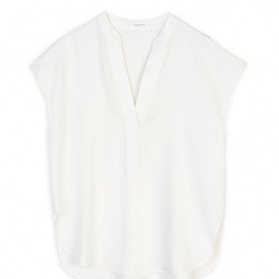 Cupro Modal Short Sleeve Blouse Shirts
