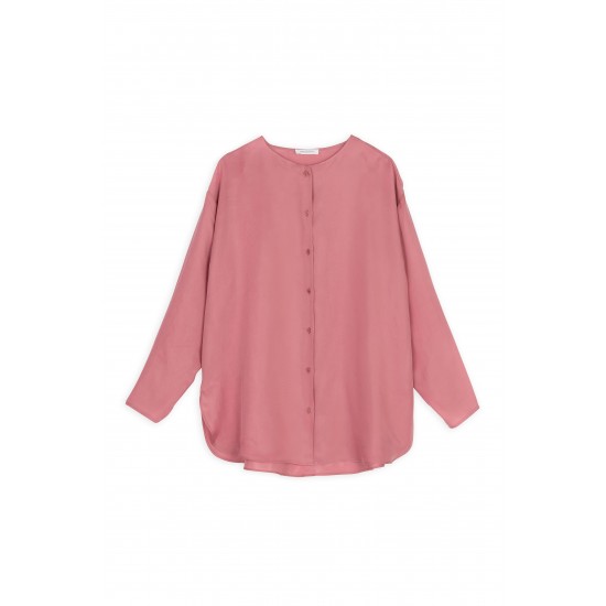 Cupro Viscose Oversized Shirt Pink Shirts