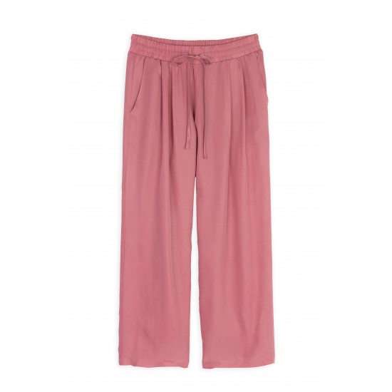 Cupro Viscose Pleated Pants Trousers