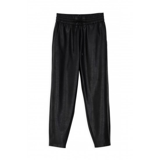 Leather Jogger Pants Trousers