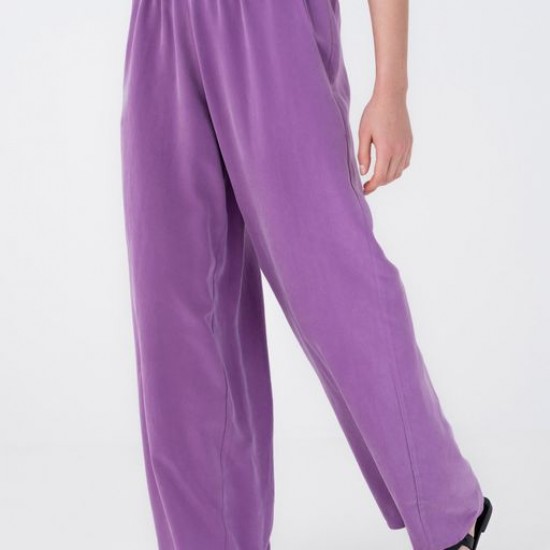 Cupro Modal Wide-Leg Pants Trousers