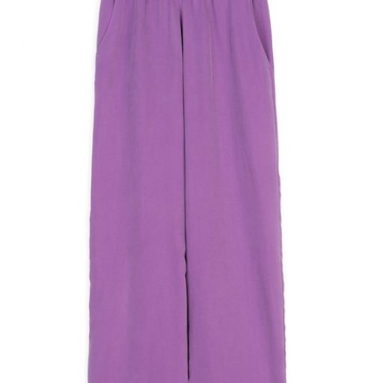 Cupro Modal Wide-Leg Pants Trousers