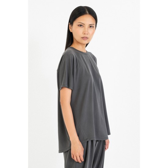 Cupro Pique Short Sleeve Blouse Shirts